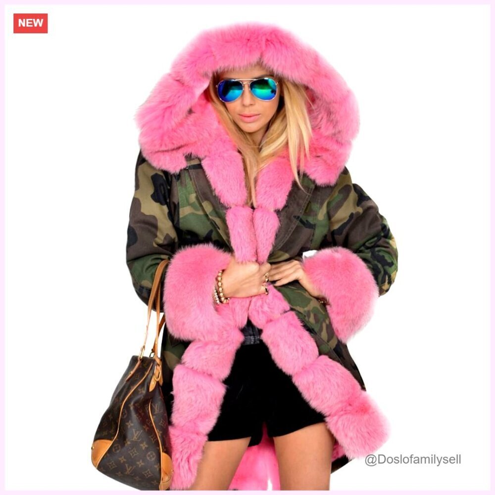 Thick Insulated Down Parka with Faux Fur Hood, Water-Resistant Winter Coat